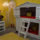 kinderbedden op maat Witte hoogslaper