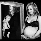 9 weken en 33 weken oud 33 weken zwanger van mijn tweeling en daarna nog eens op de foto met de kids toen ze 9 weken oud waren
